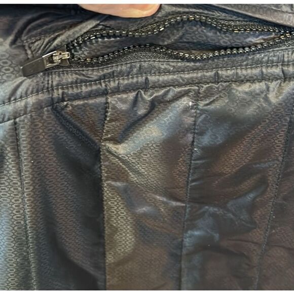 Athleta TOASTY BUNS Primaloft Black/Charcoal Gray Zipper Quilted Mini Skirt Sz 6 - Picture 4 of 8